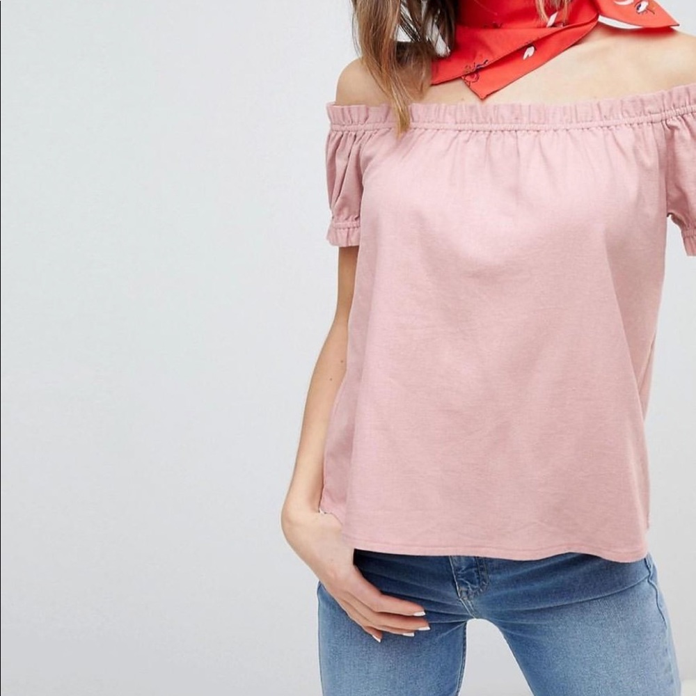 Pink Bevello OTS Top - M